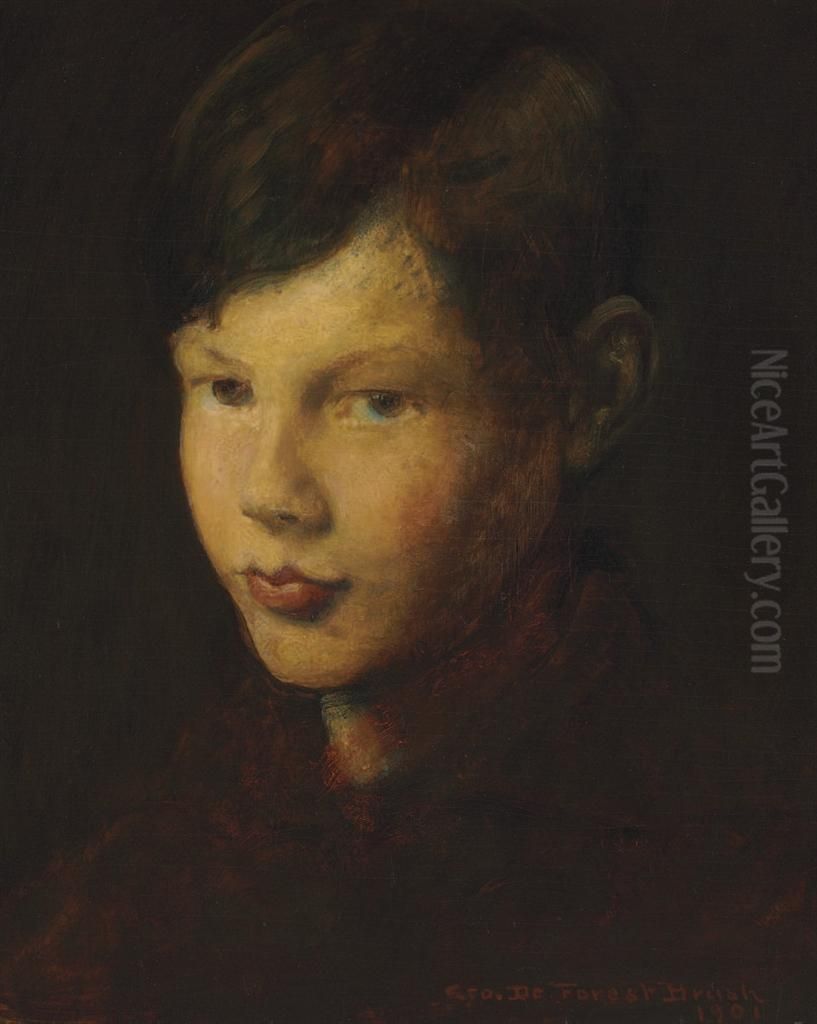 Portrait Of Gerome, The Artist's Son Oil Painting by George Forest De Brush