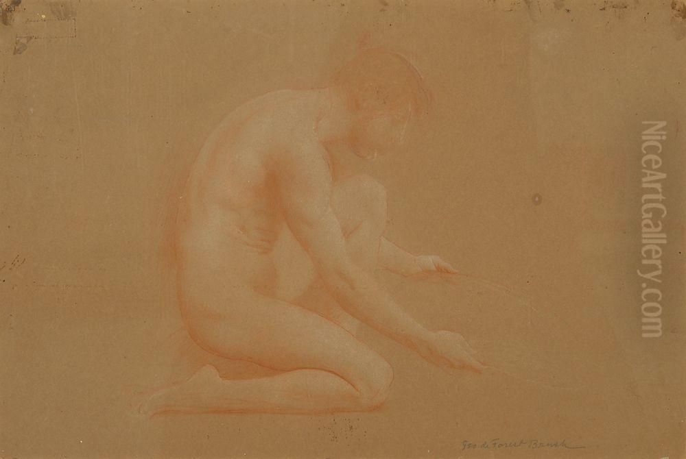 Figure Of An Indian Oil Painting by George Forest De Brush