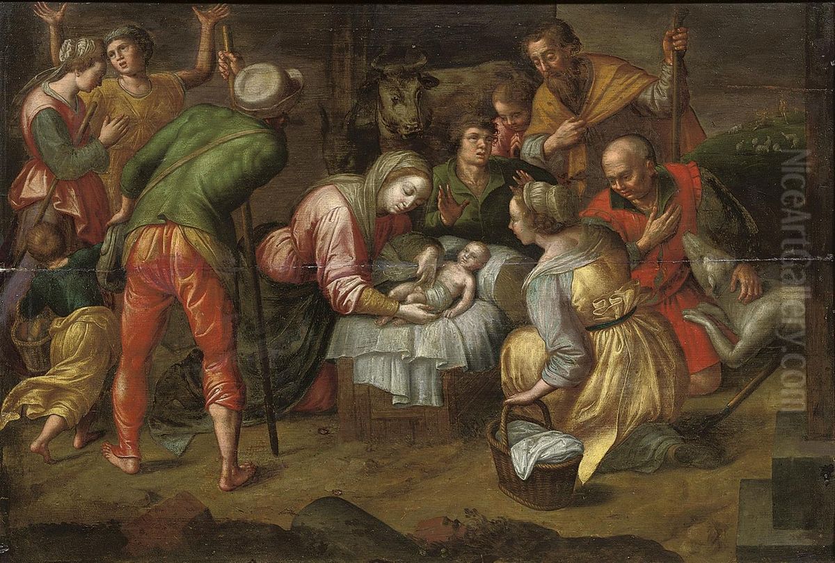 The Adoration Of The Shepherds Oil Painting by Hendrick De Clerck