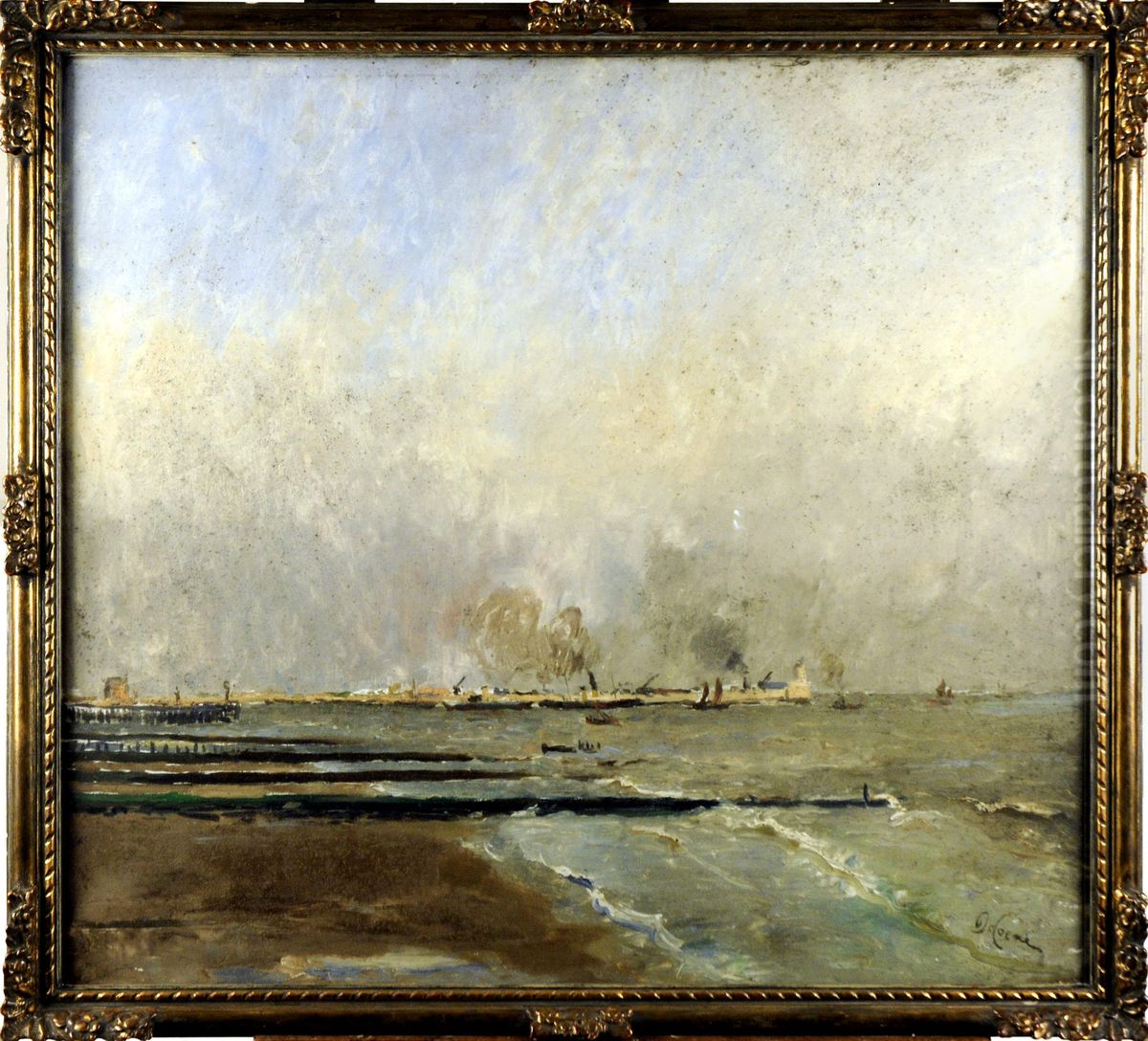 Zeebrugge Oil Painting by Joseph Fr. De Coene