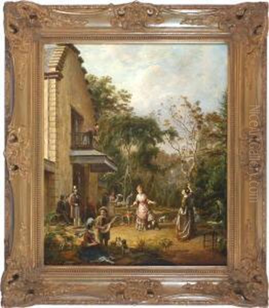 Onhe Titel Oil Painting by Pierre-Louis-Joseph de Coninck