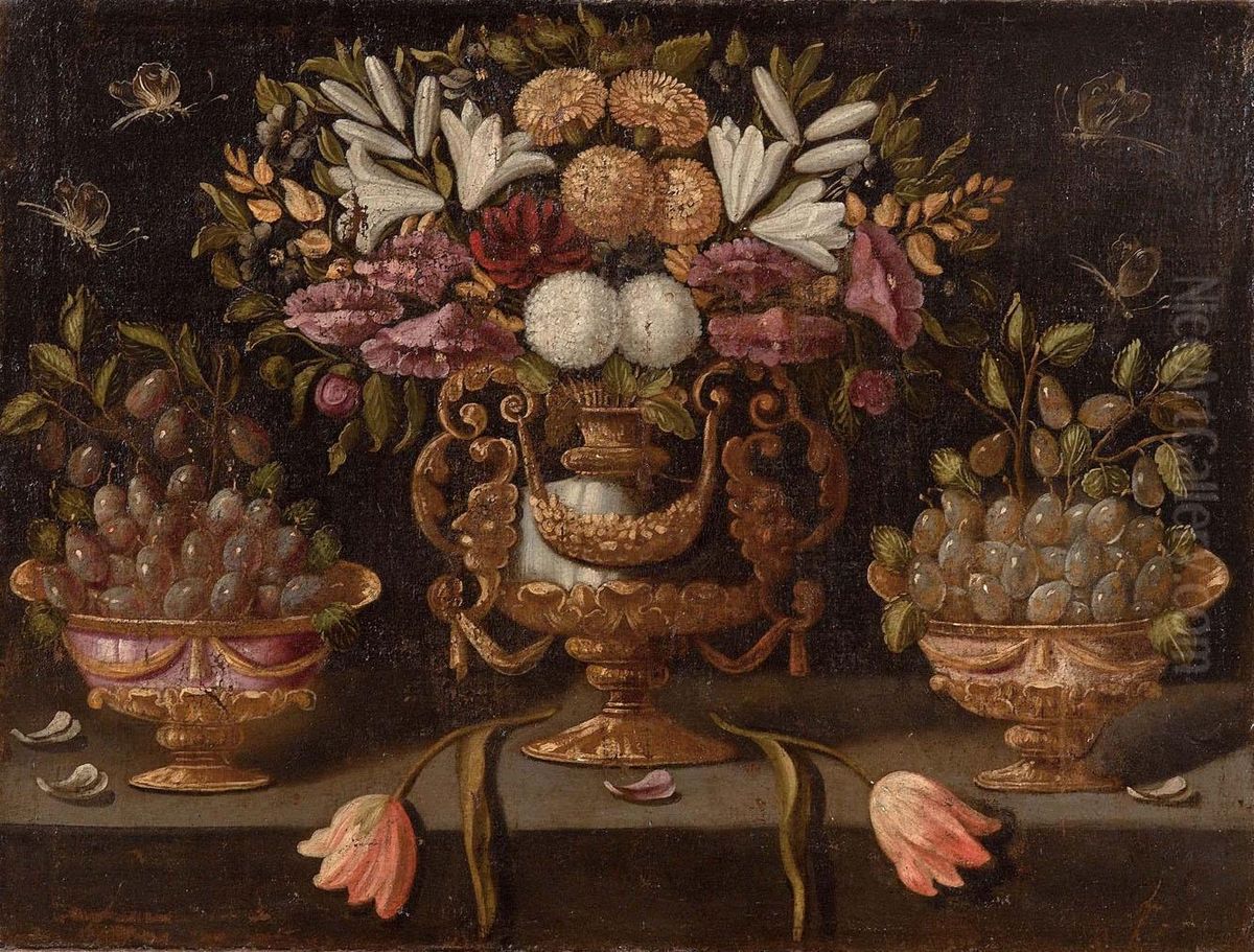 Natura Morta Con Grande Vaso Di Fiori Oil Painting by Juan Bautista de Espinosa