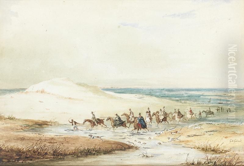 La Pointe Aux Chevaux A Lege, Bassin D'arcachon Oil Painting by Gustave De Galard