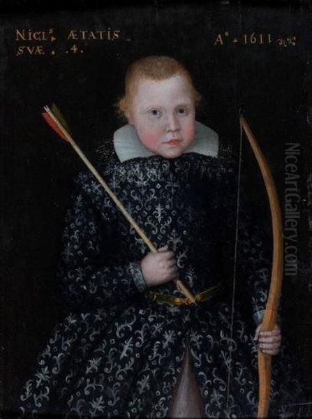 Jeune Garcon Jouant Au Tir A L'arc Oil Painting by Wybrand Simonsz. de Geest