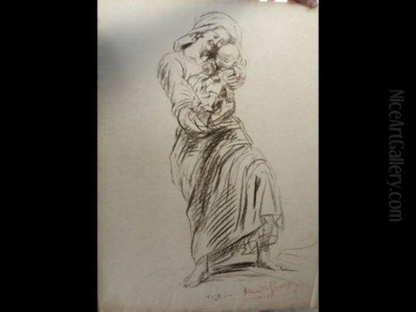 Mere Et Sonenfant Oil Painting by Henri De Groux