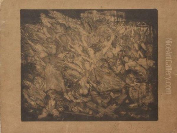 Fragment Pourles Vendanges Oil Painting by Henri De Groux