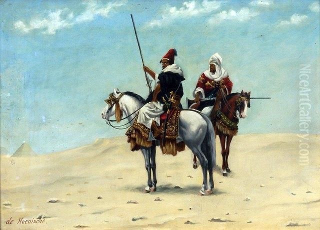 Pair Of Arabian Views Oil Painting by De Hoenische
