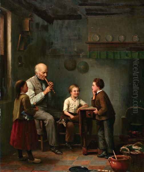 De Muziekles Oil Painting by Leendert de Koningh