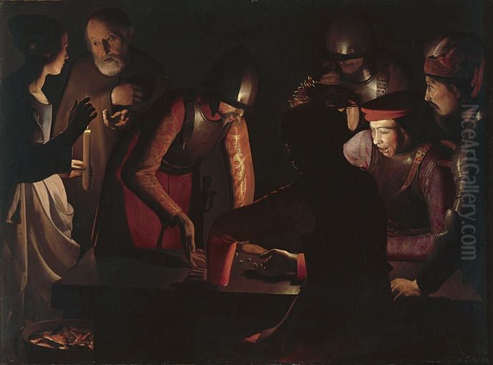The Denial Of Saint Peter Oil Painting by Georges de La Tour