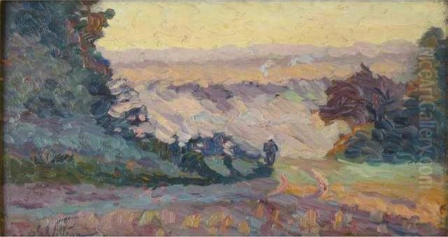 Brouillard Sur La Gatine Oil Painting by Emmanuel Victor Auguste Marie De La Villeon