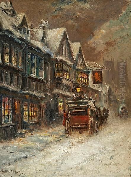 The Winter Carriage Oil Painting by Charles John de Lacy