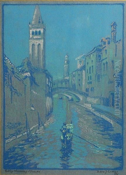 Early Morning, Venice Oil Painting by Pedro J. De Lemos