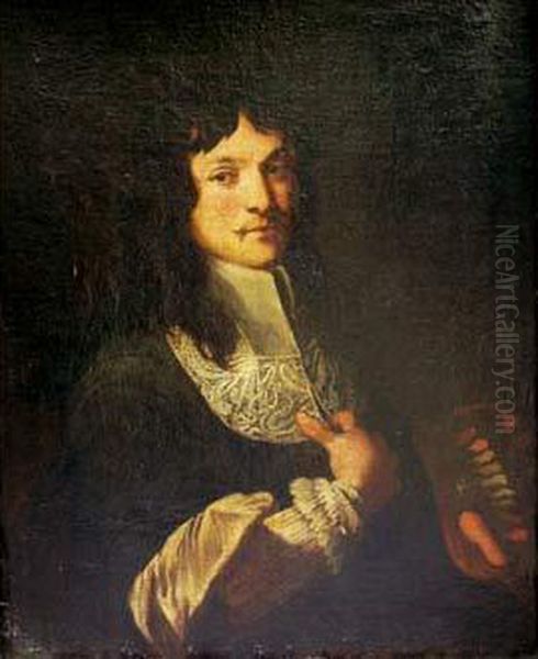 Portrait D'homme Avec Un Col Plat Oil Painting by Jacques de L`estin