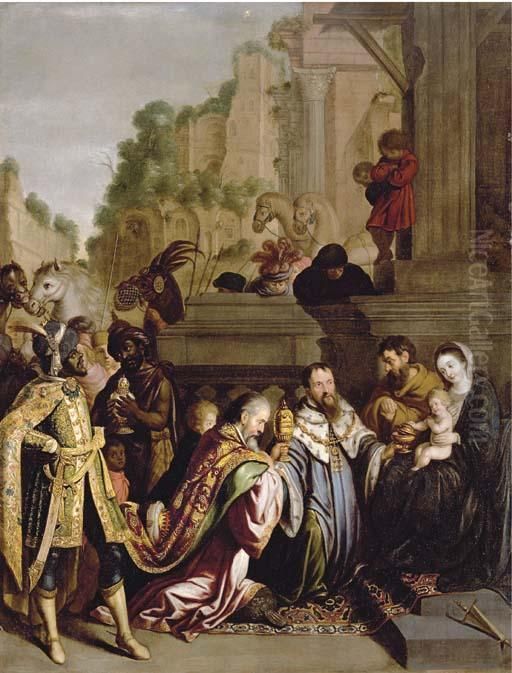 The Adoration Of The Magi Oil Painting by Pietro De Lignis