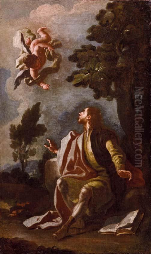 San Matteo E L'angelo Oil Painting by Francesco de Mura