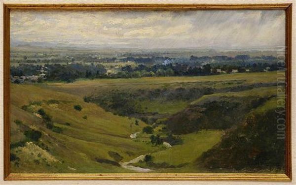 Valle De Mexico Oil Painting by Juan De Mata Pacheco