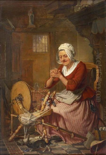 Catastrophe Oil Painting by Auguste Joseph Marie De Mersseman