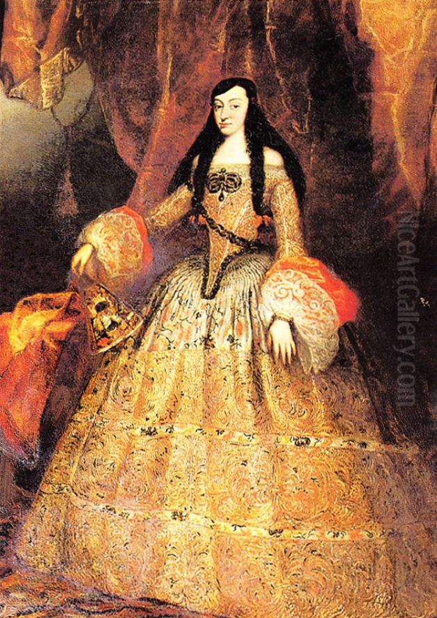 Dona Maria Luisa De Orleans Oil Painting by Juan Carreno De Miranda