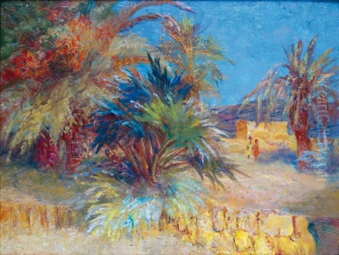 Paysage D'afrique Du Nord Oil Painting by Francois Richard De Montholon