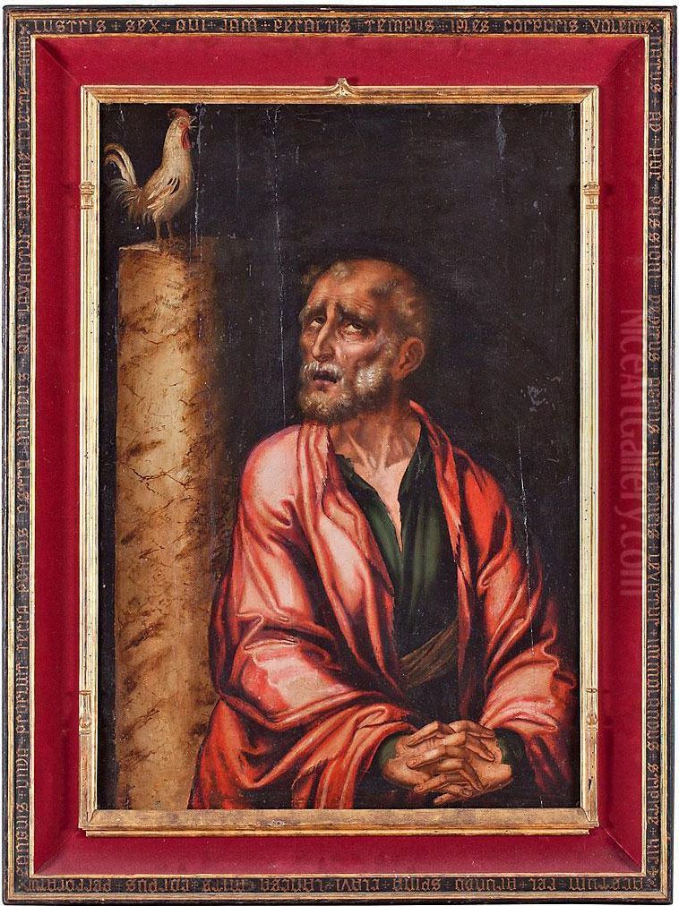 Las Lagrimas De San Pedro Oil Painting by Luis de Morales