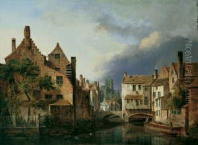Gent Mit Der St.nikolauskirche Oil Painting by Pierre Francois de Noter