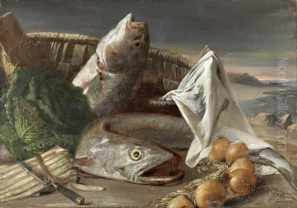 Natureza Morta Com Pescada, Robalo, Cebolas E Couves Oil Painting by Francisco Goya Fuendetodos