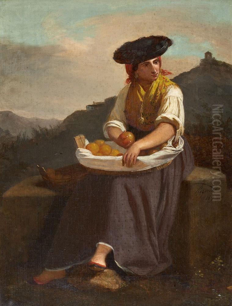 Vendedeira De Fruta Oil Painting by Francisco Goya Fuendetodos