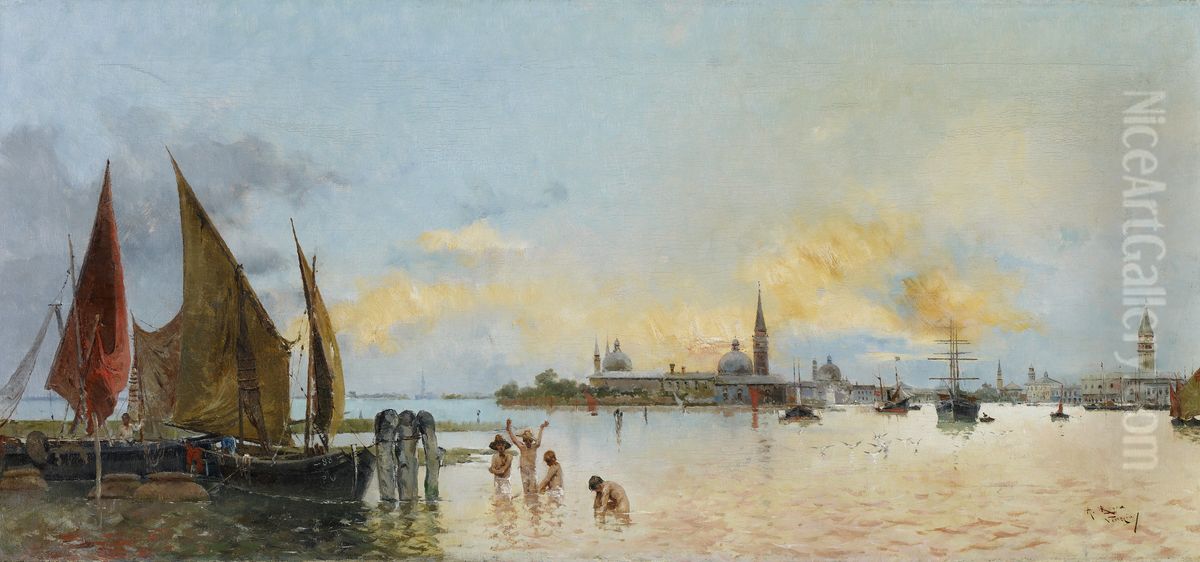 view Of Venice Oil Painting by Antonio Reyna Manescau