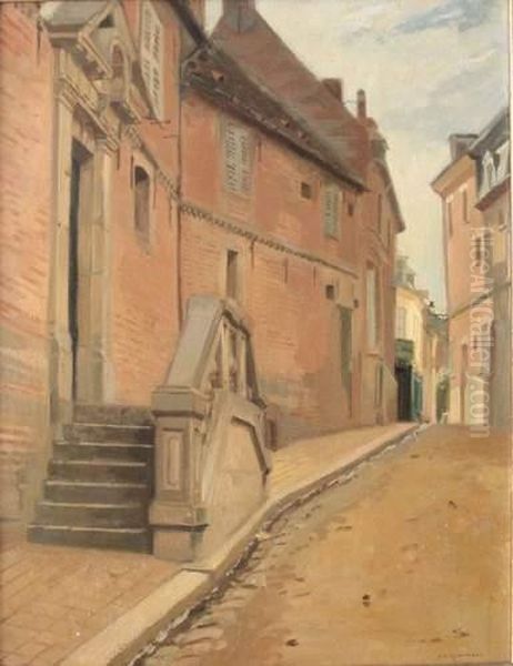 Rue De La Grande Mademoiselle A Eu (normandie) Oil Painting by Alfred Panon Desba. De Richemont
