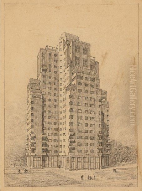 Immeuble D'habitation Oil Painting by Paul De Rute