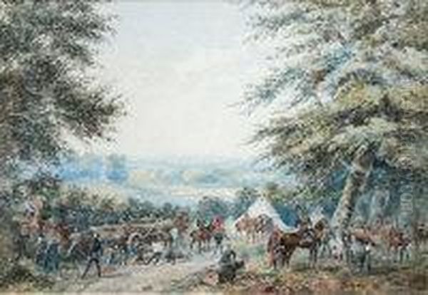 Encampment Oil Painting by Martha De Saumarez