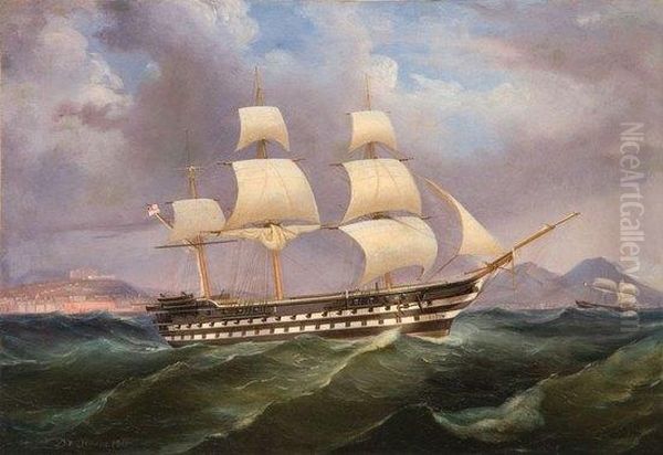 Veliero, Porto Di Napoli Oil Painting by A. De Simone