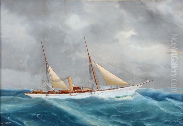 The Sailing Ship S.y. Sybarite Oil Painting by Antonio de Simone