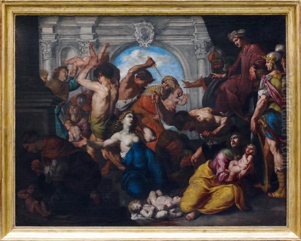 Le Massacre Des Innocents Oil Painting by Nicolo De Simone
