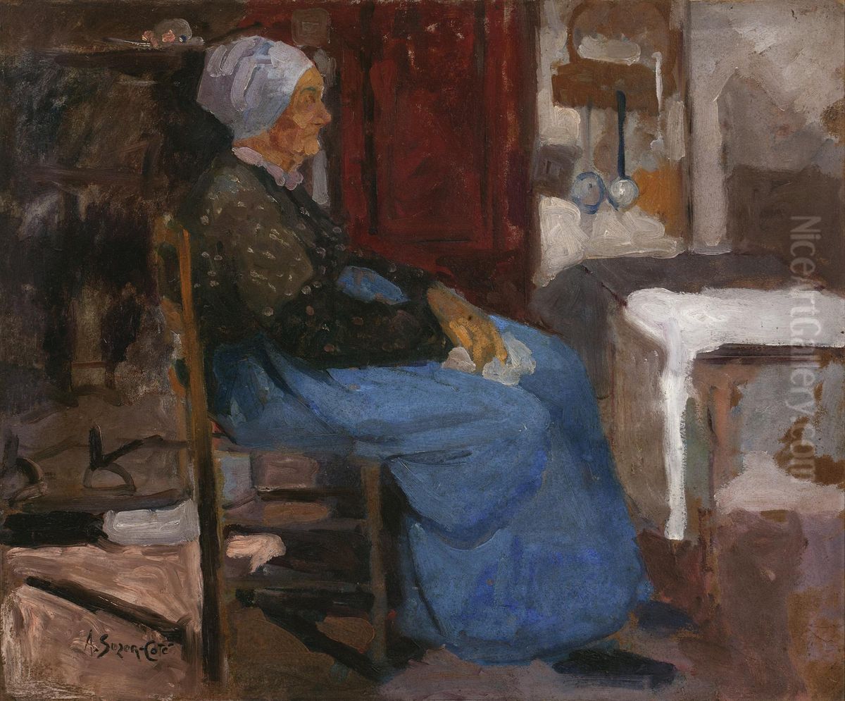 Vieille Femme Assise Oil Painting by Marc Aurele de Roy Suzor-Cote