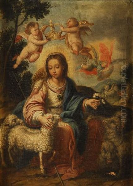 Divina Pastora Oil Painting by Miguel Alonso De Tovar