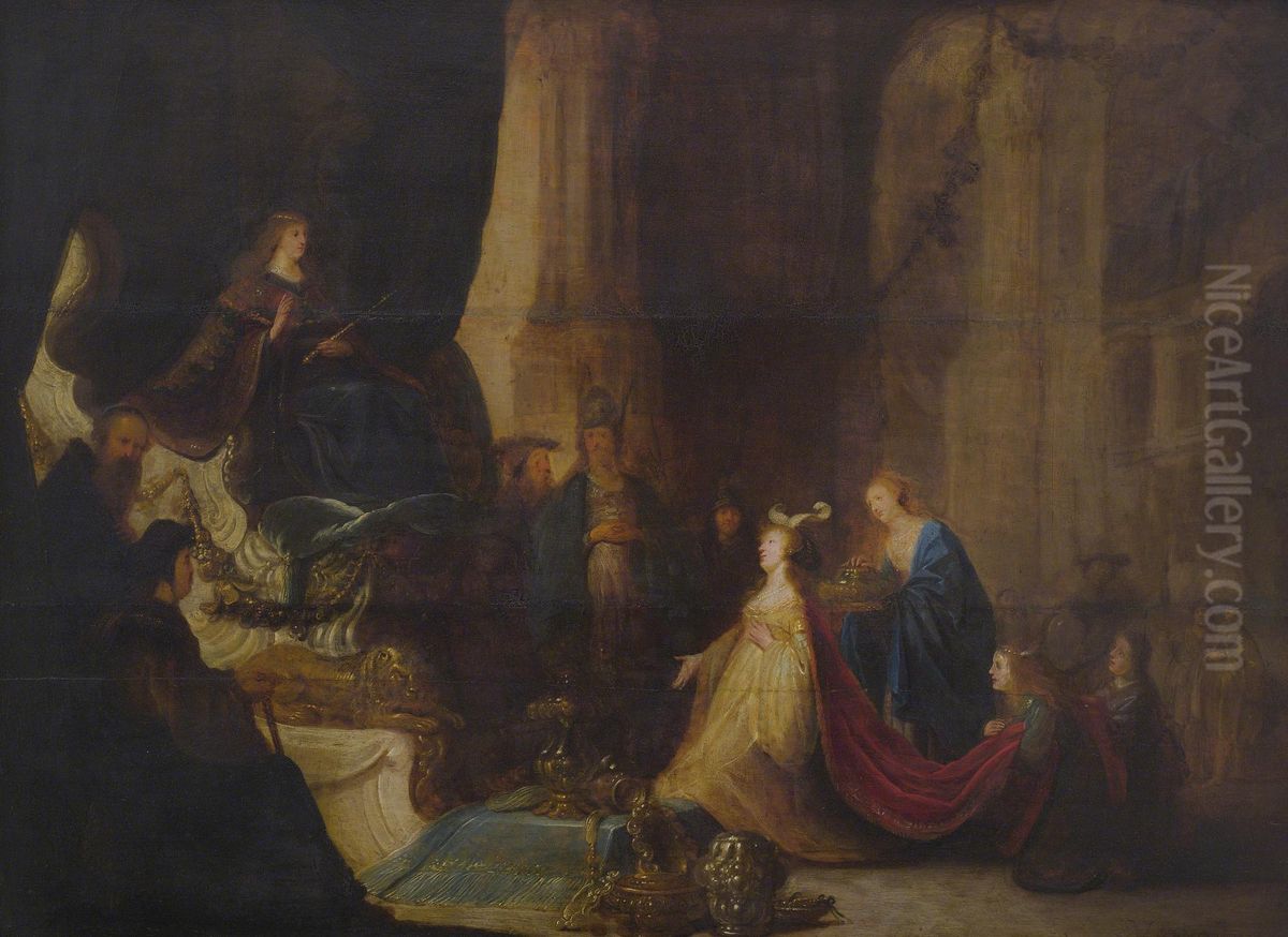 The Queen Of Sheba Before King Salomon Oil Painting by Jacob Willemsz de Wet the Elder