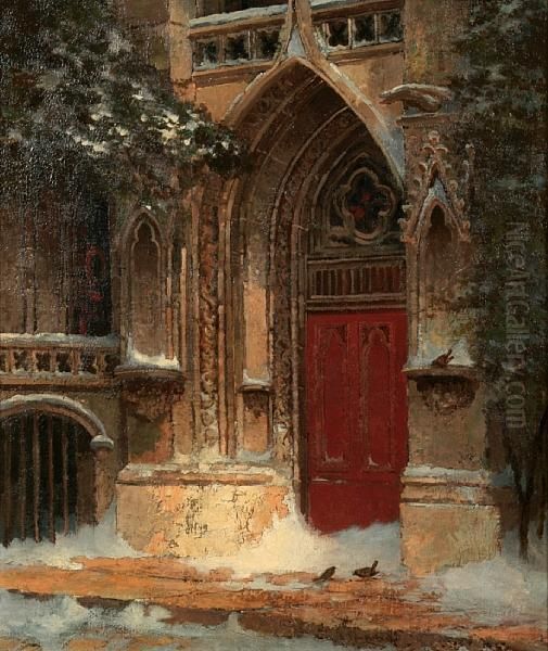 A Doorway Oil Painting by Edwin Deakin
