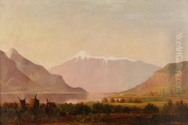 Indian Encampment Oil Painting by Edwin Deakin