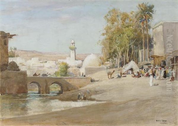 A Village In Upper Egypt Oil Painting by Frank Dean