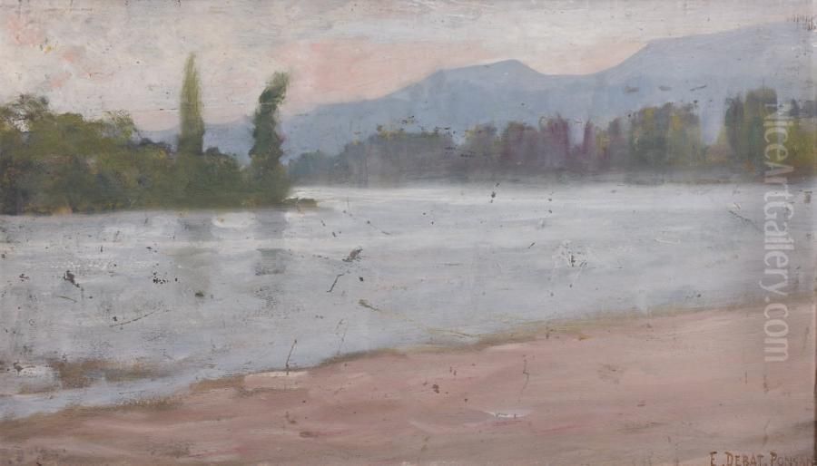 Coucher De Soleil Sur La Riviere Oil Painting by Edouard Bernard Debat-Ponsan