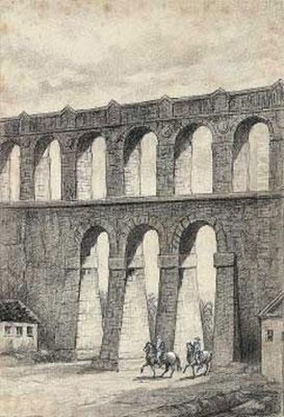 Aqueduto Do Rio De Janeiro Oil Painting by Jean Baptiste Debret