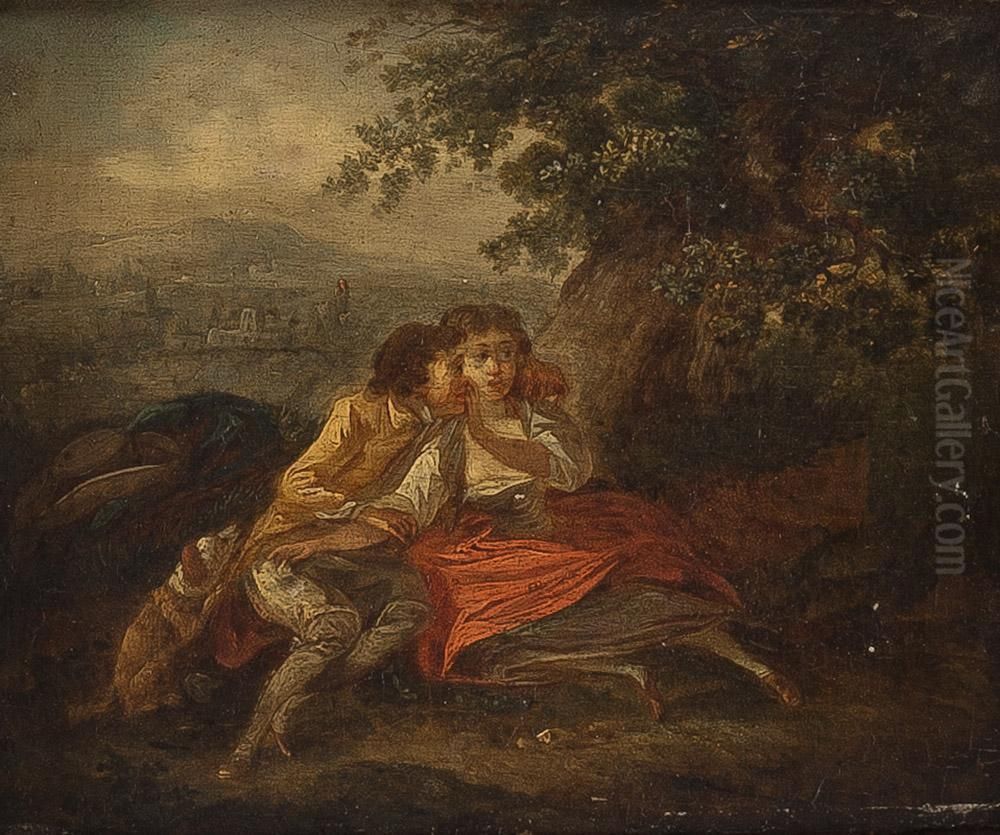 Liebespaar Oil Painting by Philibert-Louis Debucourt