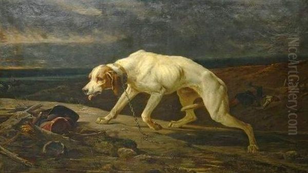 Le Chien De L'officier Oil Painting by Alfred Charles Ferdinand Decaen