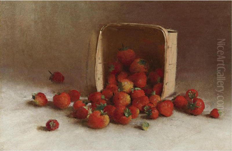 Strawberries Oil Painting by Joseph Decker