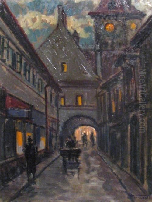 Urban Landscape Oil Painting by Henri Delaborde