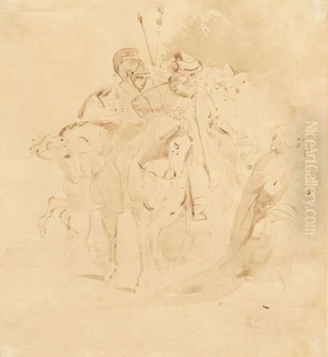 The Riders Oil Painting by Eugene Delacroix