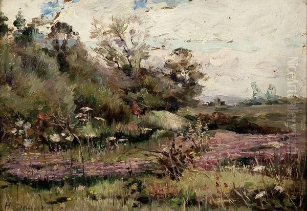 Vue De Paysage Fleuri Oil Painting by Eugene Delacroix