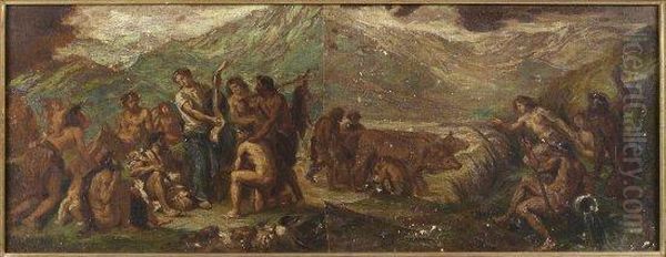 Orphee Prechant La Sagesse Aux Grecs Oil Painting by Eugene Delacroix