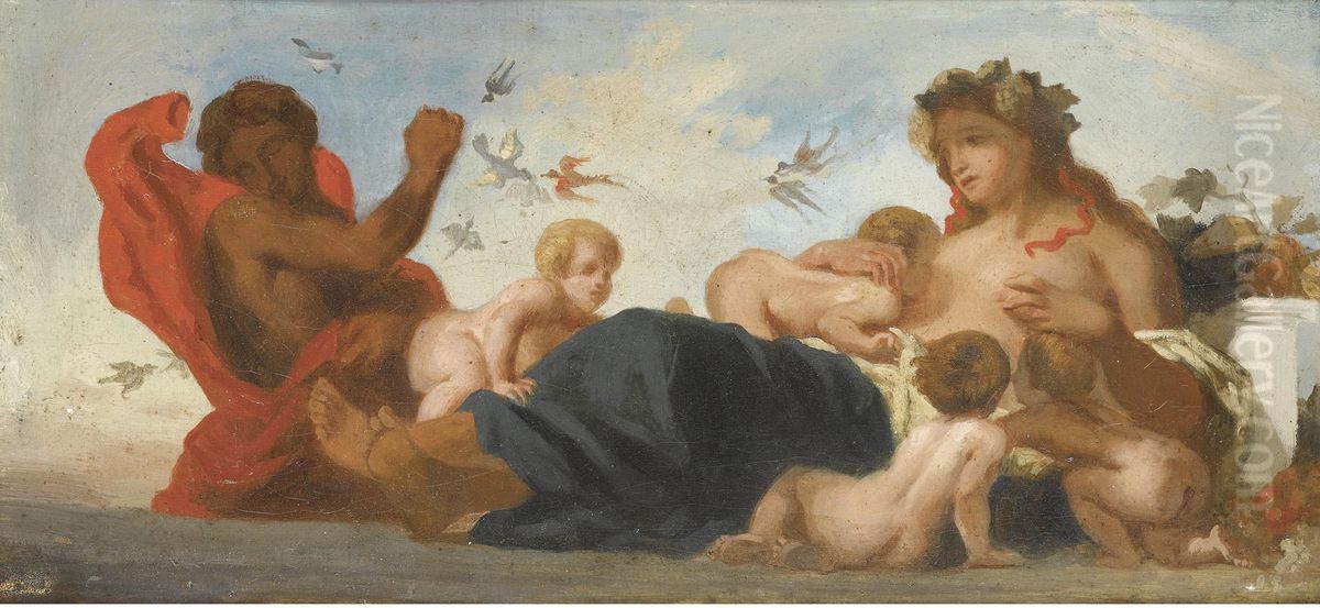 Etude Pour La Frise De L'agriculture Oil Painting by Eugene Delacroix